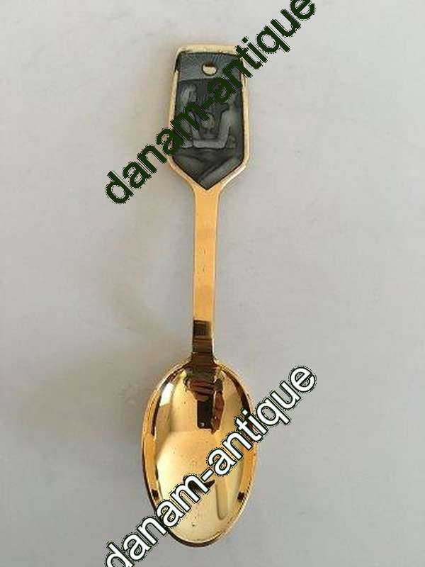 A. Michelsen 1973 Juleske Forgyldt Sterling Sølv med Emalje