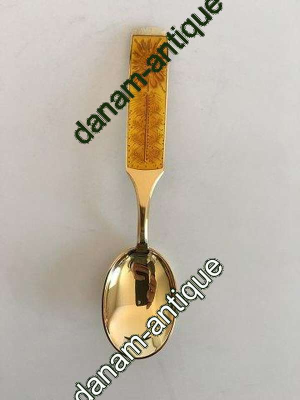 A. Michelsen 1967 Juleske Forgyldt Sterling Sølv med Emalje