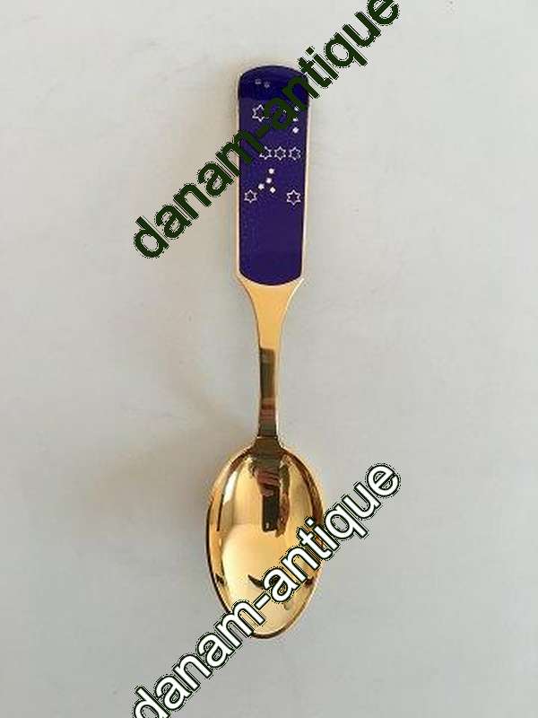 A. Michelsen 1964 Juleske Forgyldt Sterling Sølv med Emalje