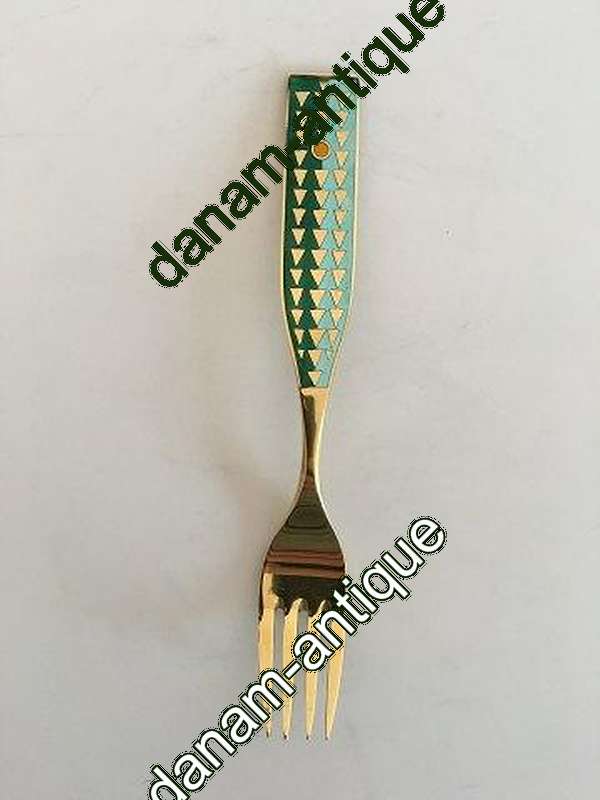 A. Michelsen 1960 Julegaffel  Forgyldt Sterling Sølv med Emalje