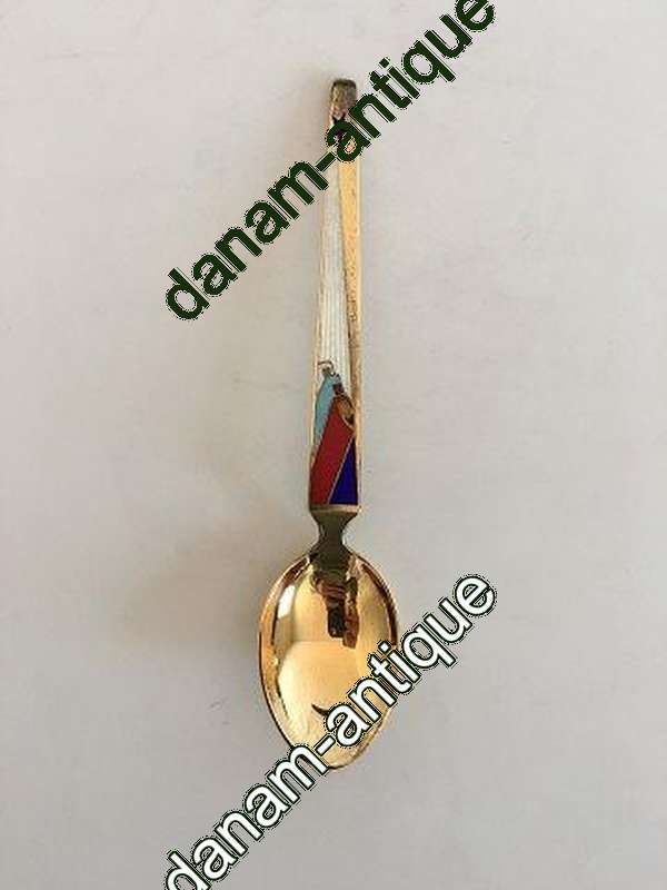 A. Michelsen 1958 Juleske Forgyldt Sterling Sølv og Emalje