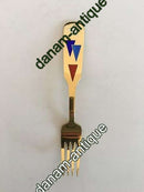 A. Michelsen 1954 Julegaffel Forgyldt Sterling Sølv med Emalje