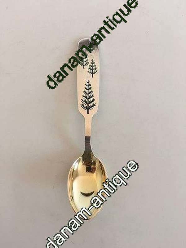 A. Michelsen 1950 Juleske Forgyldt Sterling Sølv med Emalje