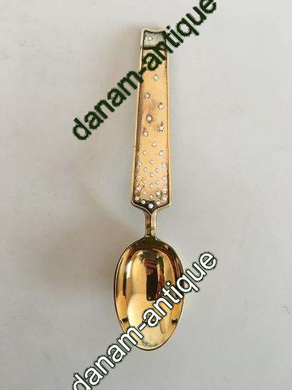 A. Michelsen 1947 Juleske Forgyldt Sterling Sølv med Emalje