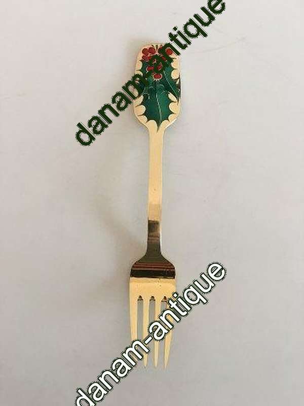 A. Michelsen 1946 Julegaffel  Forgyldt Sterling Sølv med Emalje
