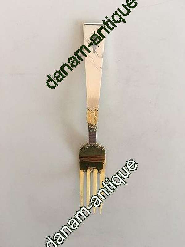 A. Michelsen 1940 Julegaffel Forgyldt Sterling Sølv.