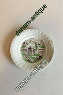 Gammelt Engelsk Staffordshire Tallerken med heste motiv.