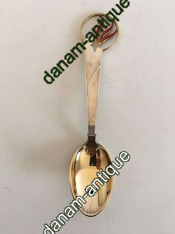 A. Michelsen 1933 Juleske Forgyldt Sterling Sølv med Emalje