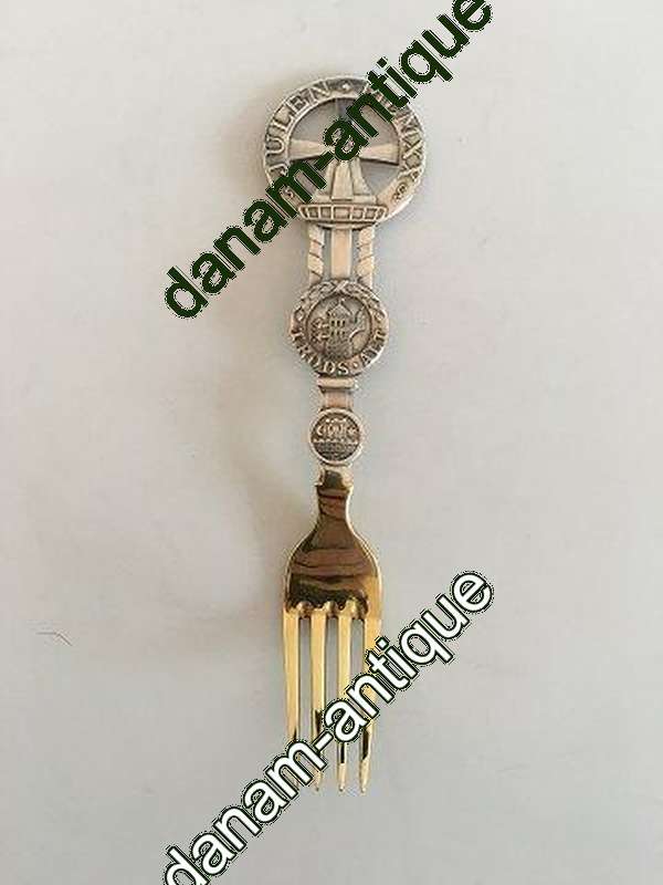 A. Michelsen 1920 Julegaffel Forgyldt Sterling Sølv