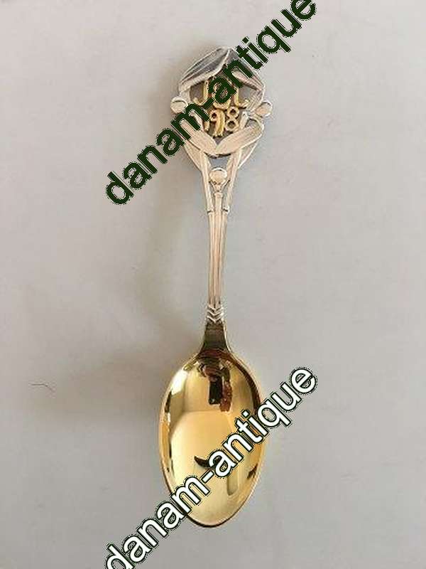 A. Michelsen 1918 Juleske Forgyldt Sterling Sølv.