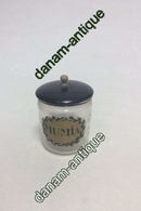 Holmegaard  Pharmacy Jar with lid with the text "MUMIA" from 1987