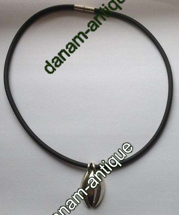 Georg Jensen Sterling Silver pendant with leather chain No 427
