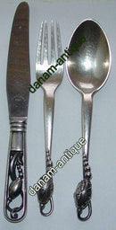 Georg Jensen Magnolia Sterling Sølv Bestik Sæt 3 dele fra 1933-1944