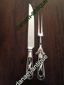 Georg Jensen Magnolia Sterling Silber Schneideset Messer und Gabel
