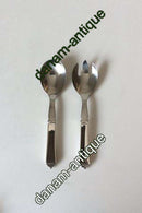 Georg Jensen Pyramid Serving Set, Medium No 133 in Sterling Silver and Stainless Steel