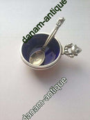 Georg Jensen Sterling Sølv 'Konge' Salt Kar med Ske