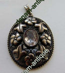 Sterling Silber Brosche mit weißem Stein