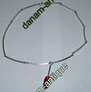 N.E. From 纯银项链配琥珀吊坠