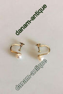 Ear screws with Pearl i Gold