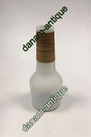 Kastrup Glassworks Opaline Carafe with bamboo wrapping