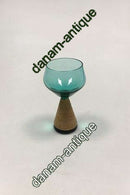 Kastrup Glasværk Opaline form Grønt Likørglas med Bambusbevikling