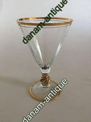 Holmegaard Ida rødvinsglas med guld på stilk, rand og fod. 