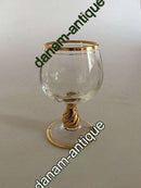 Holmegaard "Ida "干邑杯，杯柄、杯缘和杯底均为金色。 