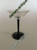 "Jane" Sortfods Likørglas med drueslibning. Holmegaard