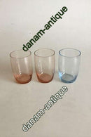 Holmegaard 3 Sodavandglas i blåt og orange glas