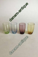 Holmegaard 4 Soda Glasses in blue, green, yellow and purple 