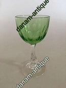Holmegaard Derby Weißweinglas mit grünem Rand 12 cm H