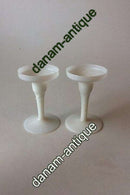 A pair of white "Amager / Twist" Candlesticks from Kastrup Glassworks