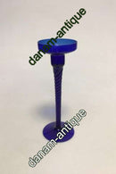 Kastrup Glasværk Amager/Twist Høj kongeblå Lysestage med snoet stilk