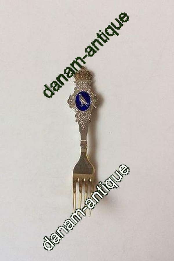 Anton Michelsen Mindegaffel i forgyldt Sterlingsølv, Islands falk, 1907