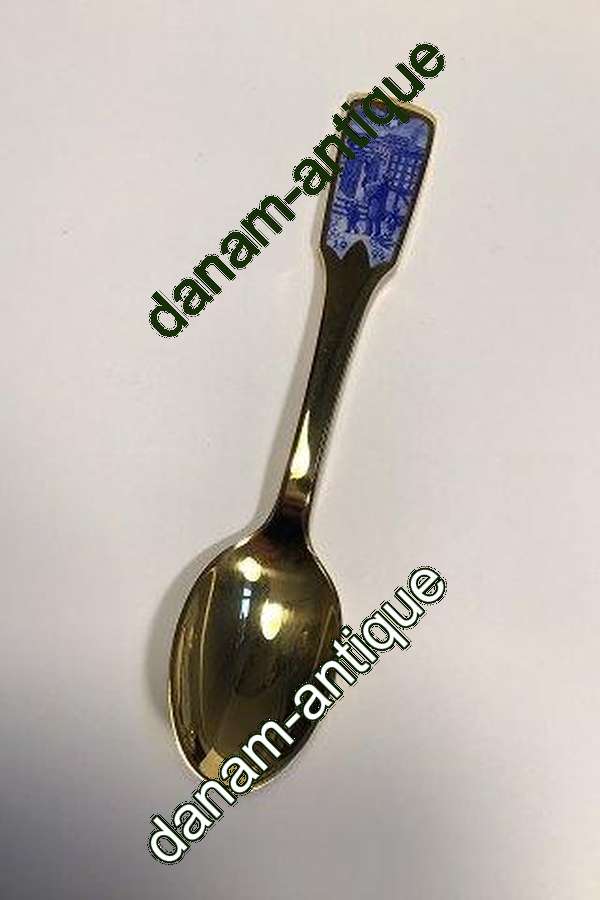 Royal Copenhagen 1994 Forgyldt Årsske med Emaljemotiv