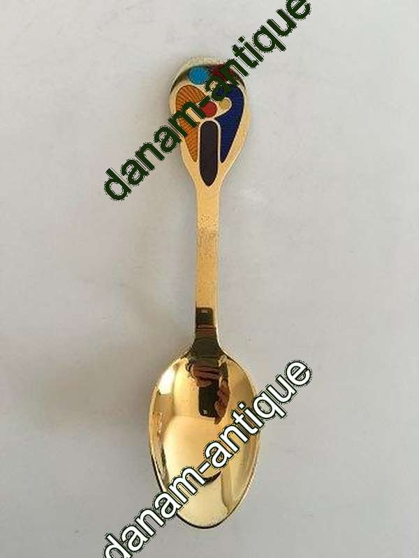 A. Michelsen 2000 Juleske I Forgyldt Sterling Sølv og Emalje