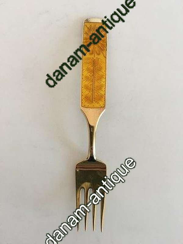 A. Michelsen 1967 Julegaffel Forgyldt Sterling Sølv med Emalje