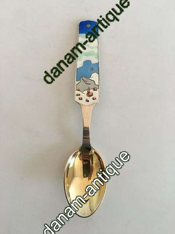 A. Michelsen Christmas Spoon 1963 Sterling Silver with Enamel