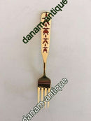 A. Michelsen Christmas Fork 1957 In Gilded Sterling Silver with Enamel