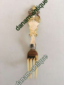 A. Michelsen Christmas Fork 1921 Gilded Sterling Silver with Enamel