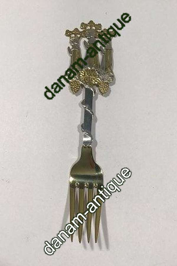 A. Michelsen Julegaffel 1915. Forgyldt Sterling Sølv.