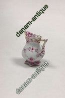 Royal Copenhagen Blue Fluted Red Ruby/Pink with Gold Edge Full lace Creamer