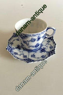 Royal Copenhagen Blau geriffelte Mokkatasse und Untertasse Nr. 1038