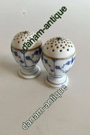 Royal Copenhagen Blau geriffelt mit Gold Salz- und Pfefferset