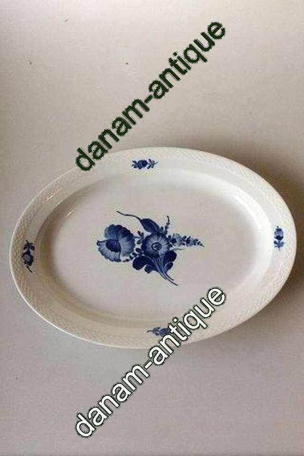 Royal Copenhagen Blå Blomst Flettet Ovalt Serveringsfad No 8019