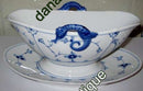 Bing & Grondahl Blue Traditional Blue Fluted Sauceboat with underplate No 8