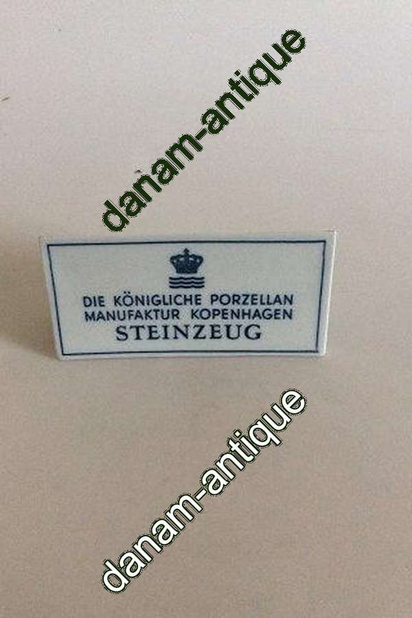 Royal Copenhagen Dealer Advertising Sign "Steinzeug" Stoneware