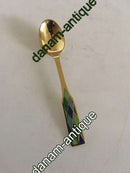 Georg Jensen Harlequin Kaffeske i Forgyldt Sterling Sølv med Grøn Emalje.