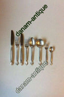 Georg Jensen Sterling Sølv Dronning Bestik Sæt 48 dele