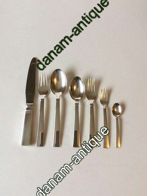 Georg Jensen Block Sterling Silber Ess- und Trinkbesteck 42-teilig